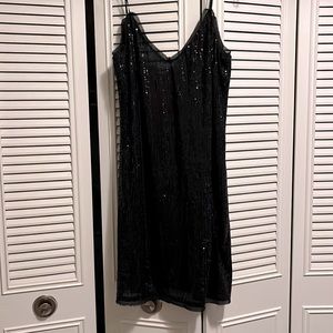 Black Sequin Tank Dress